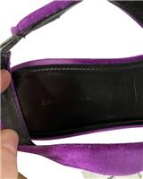 Balenciaga Bb Knife Slingback Flats In Velvet Women Purple Size 36
