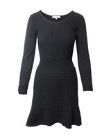 Sandro Paris Fluted Knit Dress In Cotton Women Black M - M Regular