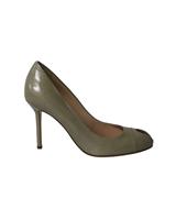 Sergio Rossi Peep-Toe High Heel Pumps In Sage Leather Women Green Size 38