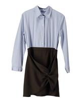 Sandro Paris Two In One Dress In Cotton Women Light Blue Xs - XS Regular