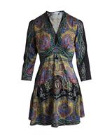 Sandro Rayan V-Neck Printed Mini Dress In Polyester Women Multicolor Size 34 - FR34 Regular