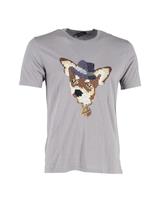 Lanvin Embroidered Dog T-Shirt In Cotton Men Grey S - S Regular