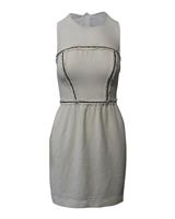 Sandro Paris Mesh Paneled Sheath Dress In Polyester Women Cream S - S Regular