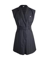 Sandro Vaiana Stripe Tailored Mini Dress In Wool Women Black Size 40 - FR40 Regular