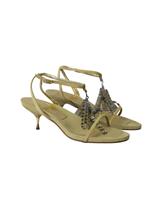 Missoni Ankle Strap Kitten Heel Sandals In Light Suede Women Green 37.5