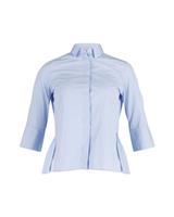 Valentino Garavani Concealed Front Peplum Shirt In Blue Cotton Women Ligh Size - IT42 Regular