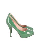 Valentino Platform Pumps In Patent Leather Women Green Size 8.5