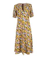 Diane Von Furstenberg Midi Dress In Yellow Viscose Women Multicolor Size 2 - US2 Regular