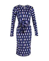 Diane Von Furstenberg Printed Knit Belted Midi Dress In Wool Women Multicolor M - M Regular