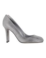 Sergio Rossi Round Toe Pumps In Silver Leather Women Metallic Size 40