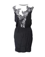 Sandro Paris Lace Dress In Silk Women Black M - M Regular