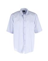 Balenciaga Short Sleeve Shirt In Bluish White Polyester Men Blue Size 37 - EU37 Regular