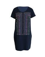 Diane Von Furstenberg Owen Beaded Shift Dress In Navy Triacetate Women B UK - UK8 Regular