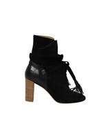 Ba&Sh Block Heel Ankle Boots In Suede Women Black Size 38