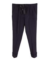 Nina Ricci Slim Fit Garterized Pants In Wool Women Blue Size 4 - US4 Regular