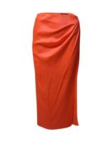 David Koma Draped Midi Skirt In Silk Women Orange Xs - XS Regular
