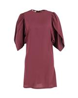 Stella Mccartney Puff-Sleeves Dress In Silk Women Burgundy Xs - XS Regular