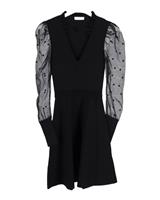 Sandro Polka Dot Sheer Sleeve In Cotton Women Black Xs - XS Regular
