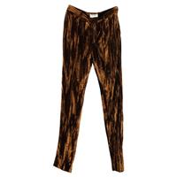 Saint Laurent Straight-Leg Trousers In Velvet Women Brown Size 36 - EU36 Regular