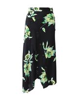 Proenza Schouler Lily Print Asymmetric Skirt In Black And Green Silk Wome Size 2 - US2 Regular