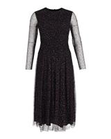 Escada Sheer Sleeve Midi Dress In Polyester Women Black S - S Regular