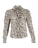 toile Isabel Marant Printed Mock Neck Blouse In Linen Women Multicolor Size 36 - EU36 Regular