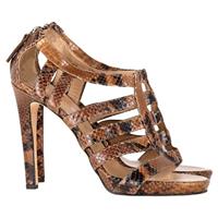 Giuseppe Zanotti Strappy Sandals In Brown Python Embossed Leather Women O Size