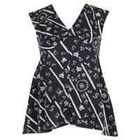 Balenciaga V-Neck Printed Top In Silk Women Black Size 34 - EU34 Regular