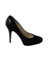 Jimmy Choo Snakeskin Effect Back Heel Pumps In Suede Women Black Size 37.5