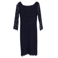 Diane Von Furstenberg Zarita Lace Mini Dress In Navy Rayon Women Blue Size 2 - US2 Regular