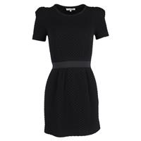 Sandro Quilted Mini Dress In Acrylic Women Black S - S Regular