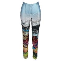 Mary Katrantzou Embroidered Print Trousers In Satin Women Multicolor Uk Size 10 - UK10 Regular