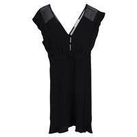 Sandro V-Neck Dress In Viscose Women Black S - S Regular