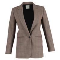 Sandro Jada Plaid-Check Single-Breasted Blazer In Polyester Women Brown Size 34 - EU34 Regular