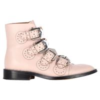 Givenchy Buckle Detail Studded Ankle Boots In Light Leather Women Pink Size 37