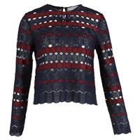 Sandro Lace Blouse In Polyester Women Blue L - L Regular