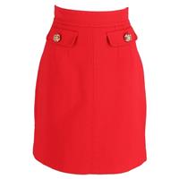 Dolce & Gabbana Button Detail Skirt In Wool Women Red Size 42 - EU42 Regular