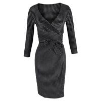 Diane Von Furstenberg Polka Dot Wrap Dress In Viscose Women Black Xs - XS Regular