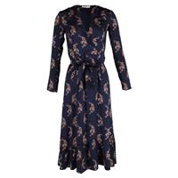 Sandro Paris Printed Wrap Midi Dress In Silk Women Blue S - S Regular