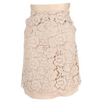 Valentino Garavani Lace Knee Length Skirt In Cotton Women Cream Size 40 - EU40 Regular