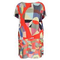 Akris Printed Mini Layered Loose Dress In Silk Women Multicolor S - S Regular