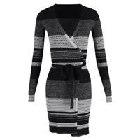 Diane Von Furstenberg Striped Knitted Wrap Dress In Wool Women Multicolor Xs - XS Regular