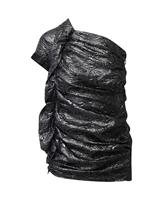 Isabel Marant One-Shoulder Ruched Top In Laine Women Silver Size 2 - US2 Regular