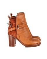Acne Studios Cypress Con Ankle Boots In Brown Leather Women Orange Size 35