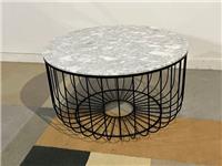 DFS Molly White Marble & Black Round Coffee Table RRP &pound;299