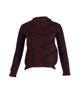 Balenciaga Logo Sweater In Print Wool Women Red M - M Regular