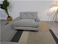 DFS Patterdale Mushroom Grey Velvet Cuddler Armchair RRP £799