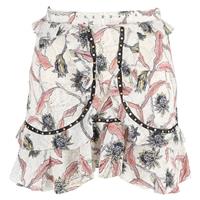 Isabel Marant Ugi Embellished Ruffled Printed Mini Skirt In Cotton Women Size - EU38 Regular