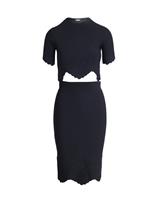 Alexander Mcqueen Scalloped Hem Skirt And Top Set In Viscose Women Black Size - IT34 Regular