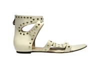 Charlotte Olympia Studded Star Sandals In Calfskin Leather Women White Size 37